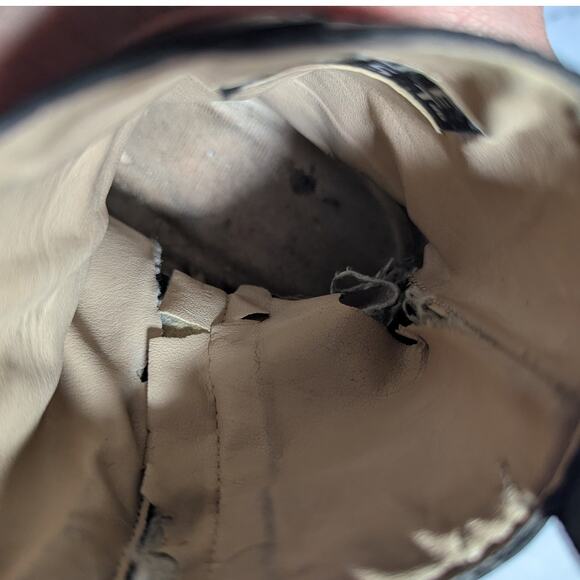 Vtg Y2K Nine West Black Leather Chunky Block Heel Inner Zip Ankle Boots Sz 6 - Picture 7 of 9